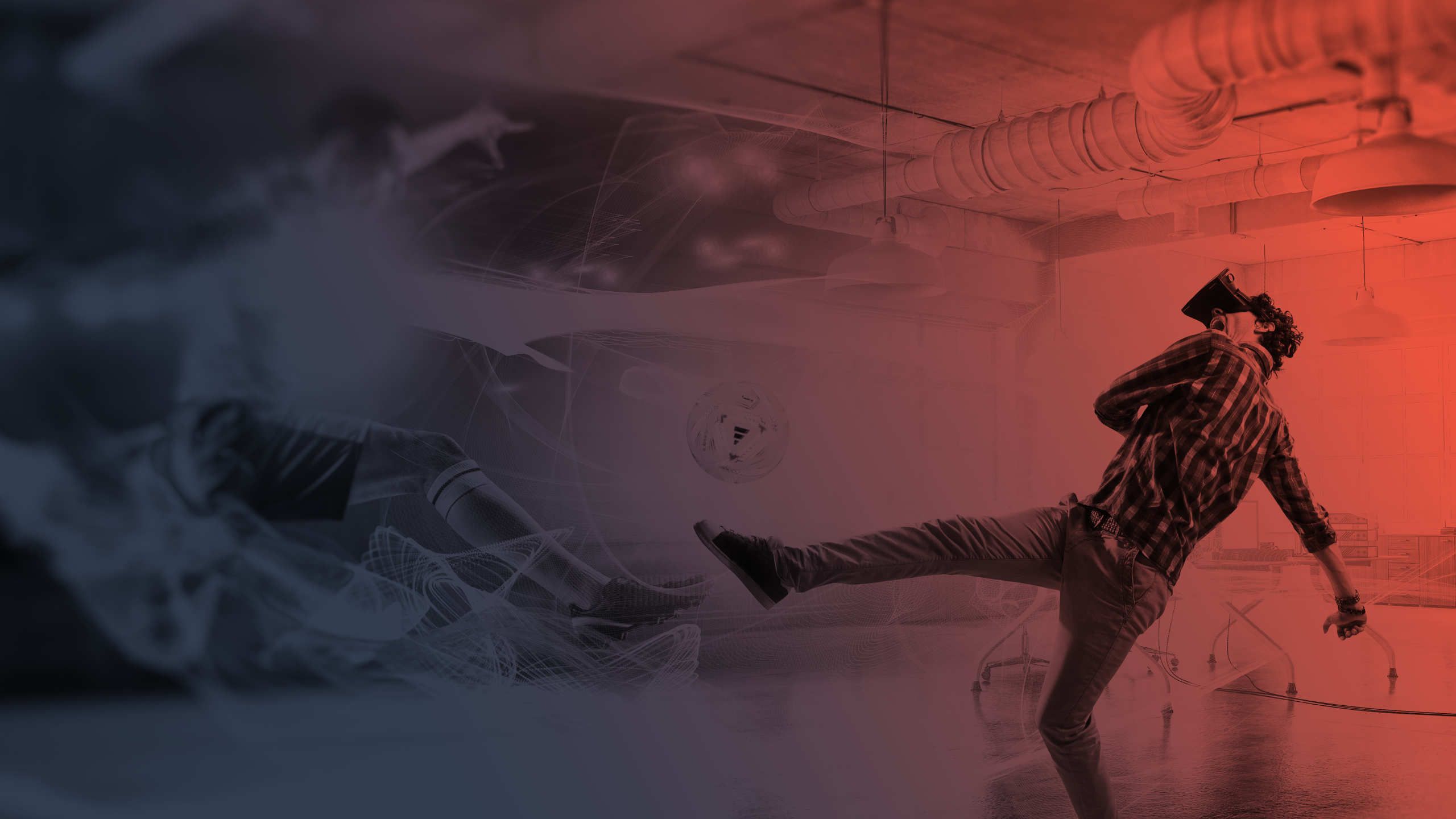 Futuristic combination of Football and VR